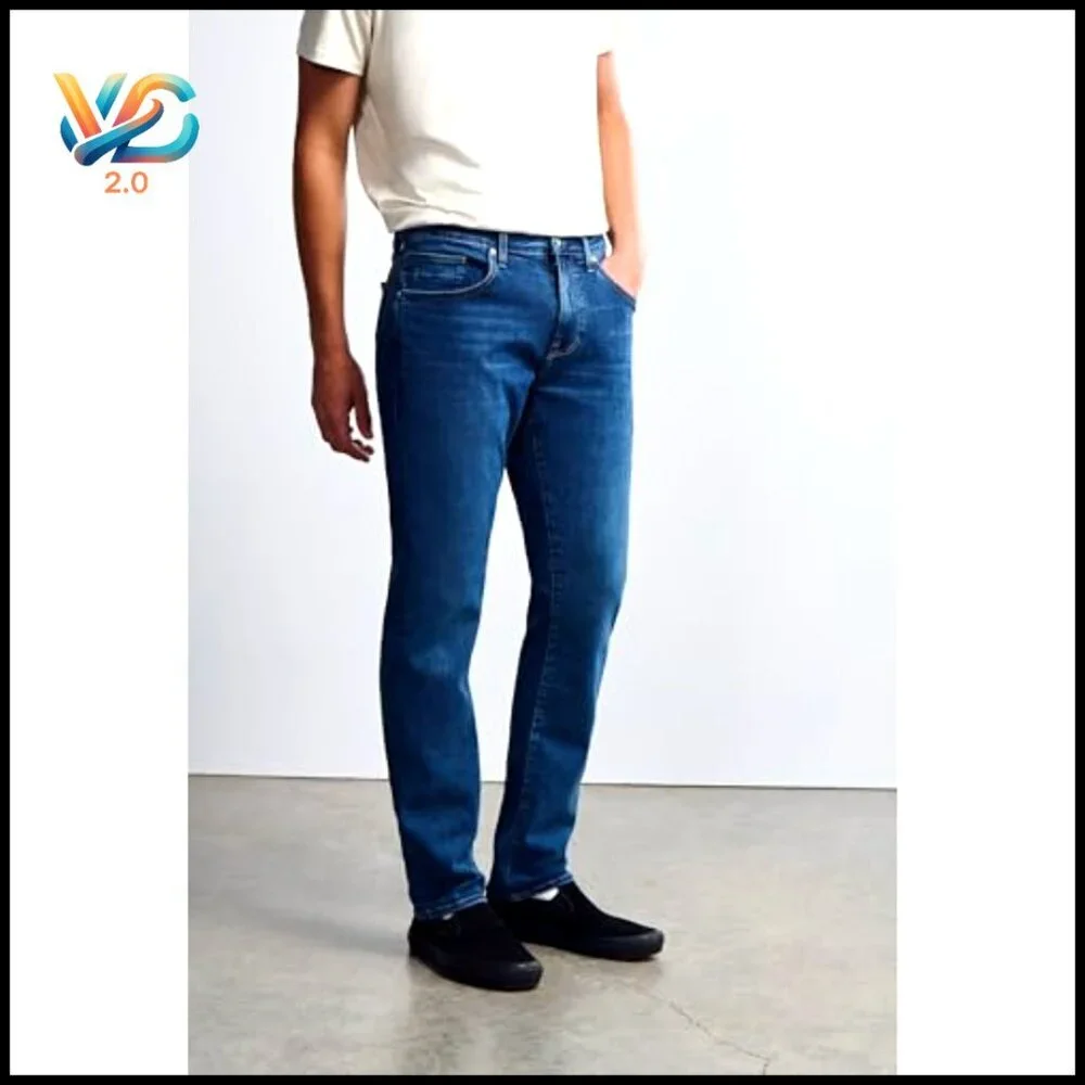 Men's Slim Leg‎ Jeans Regular Rise Stretch Denim Casual Wear